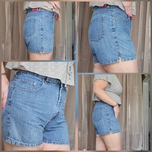 High waisted jean shorts